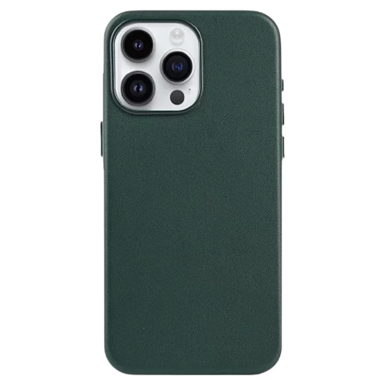Чехол Leather Magsafe iPhone 16 Pro Max Green