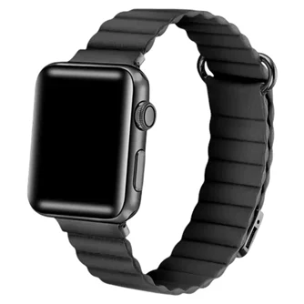 Ремешок Apple Watch leather Magsafe 42/44/45 Black