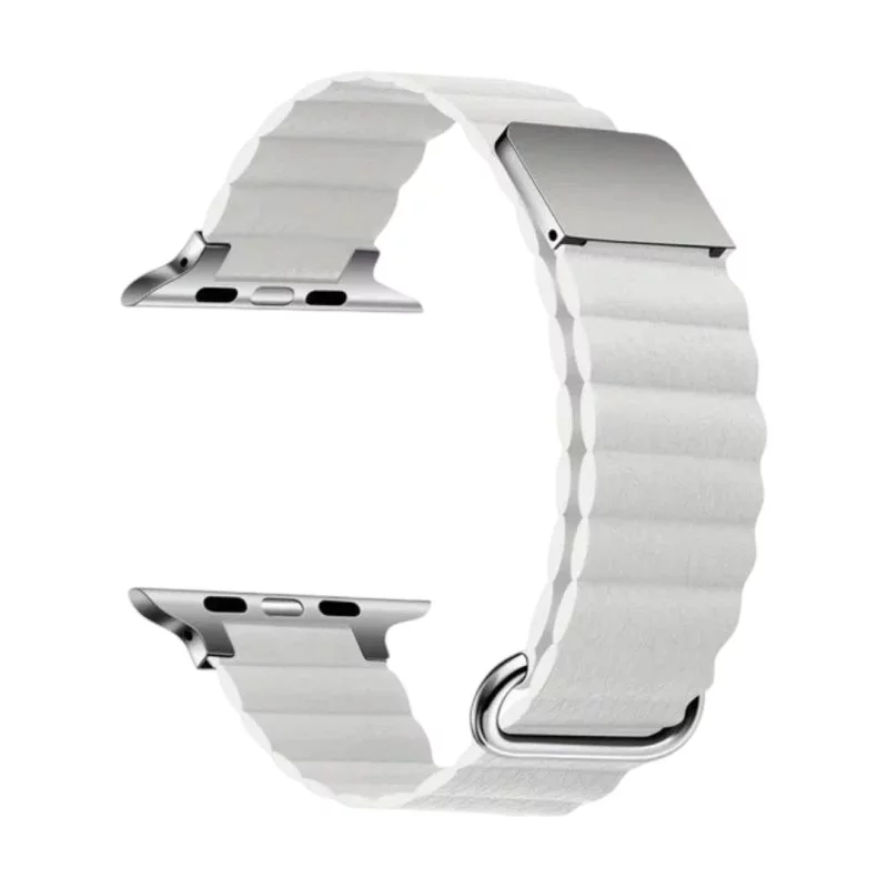 Curea Apple Watch leather Magsafe 42/44/45 White
