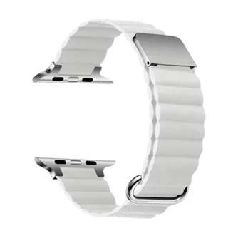 Ремешок Apple Watch leather Magsafe 42/44/45 White