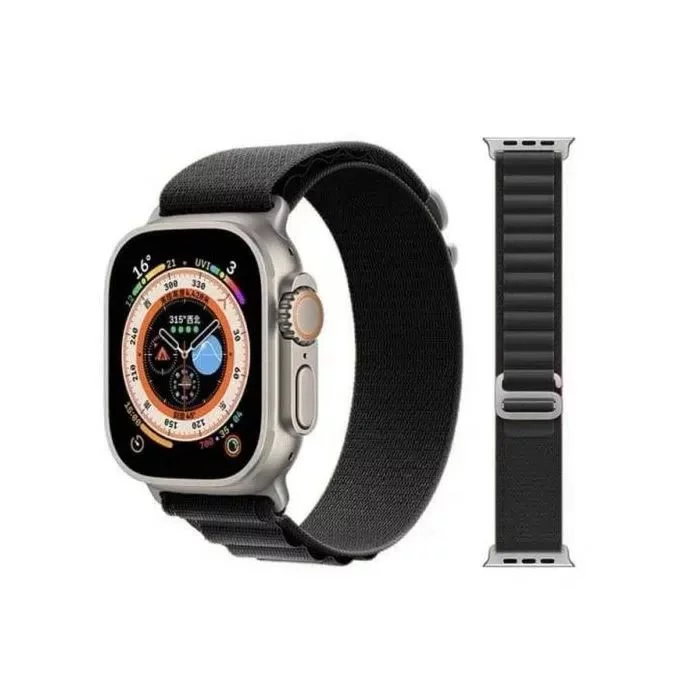 Curea Apple Watch 1/2/3/4/5/6/7/8/SE/Ultra/9/10 Nylon Black
