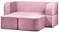 Бескаркасный диван Edka Vega 180/200/46 M36 розовый