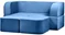 Бескаркасный диван Edka Vega 180/200/44 M33 синий
