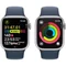 Ceas inteligent Apple Watch Series 9 GPS 45mm MR9E3 Silver Aluminium Case, Storm Blue Sport Band M/L