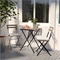 Set mobila de grădină Ikea Tarno masă+2 scaune Negru/Maro Deschis Vopsit