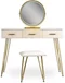 Image Туалетный столик Mebel Elite Sandy Cream/Golden