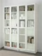 Image Книжный шкаф Ikea Billy/Oxberg стекло 160x30x202, White