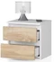 Image Тумба прикроватная Akord CL2 2SZ, White/Sonoma Oak