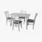 Image Set de sufragerie Evelin COOPER White + 4 COCO White/NV-10WP Grey