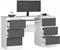 Image Компьютерный стол Akord A-11 135см 6SZ White/Graphite Grey