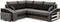 Image Диван угловой Magnifico M Grande RShelf/LPuffs Bonell Mikrofaza 27/15 L Grey/Black