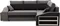 Image Диван угловой Magnifico Meble Grande RShelf/LPuffs Bonell Mikrofaza 27/15 RGrey/Black