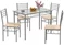 Image Set de dining Costway HW66274 1+4 Natural/Silver