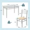 Image Set de dining Costway HW66274 1+4 Natural/Silver