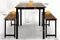 Image Set de dining Costway KC55455CF 1+2 Black/Coffee