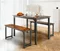 Image Set de dining Costway KC55455CF 1+2 Black/Coffee