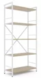 Image Стеллаж Nex Loft 1700x800x350 мм, 5 полок, White/ Oak Artisan
