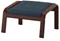 Image Fotoliu cu taburet  Ikea Poang/Hillared Brown/Dark Blue