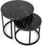Image Set de masute de cafea Mebel Elite Mauro Black Marble/Black
