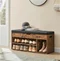 Image Bancă-rack pentru încălțăminte Vasagle LHS130B01 Rustic Brown/Black
