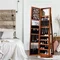 Image Шкаф-зеркало для украшений Costway HW64483BN Light Brown