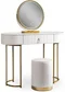 Image Туалетный столик с подсветкой Mebel Elite Sarah White/Golden