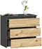 Image Комод Akord CL3 60см 3SZ Graphite Grey/Artisan Oak