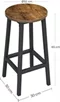 Image Set de scaune de bar Vasagle LBC32X, Rustic Brown/Black