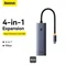 Image Adaptor Baseus UltraJoy Series 4in1 USB-A 3.0 to 4*USB-A 3.0, Space Grey