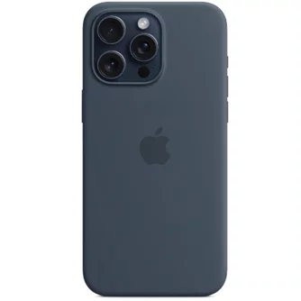 Husă Original iPhone 15 Pro Max Silicone Case with MagSafe Storm Blue
