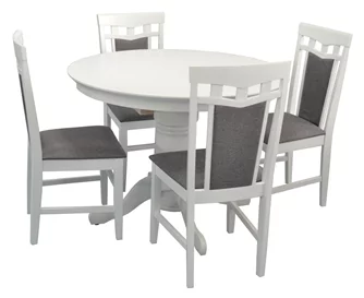 Set de bucatarie Evelin CAPELLA V White + 4 scaune DEPPA R White/NV-10WP Grey