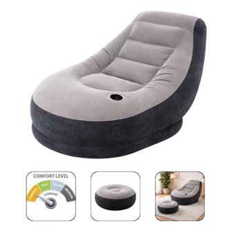 Fotoliu gonflabil cu pouf VELUR ULTRA LOUNGE
