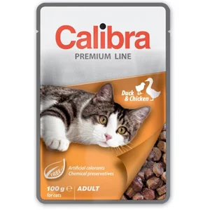 Влажный корм для кошек Calibra Cat pouch Premium Adult Duck&Chiken 100g * 24 штук