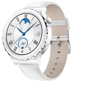 Ceas inteligent Huawei Watch GT 3 Pro Ceramic 43mm White Leather Strap