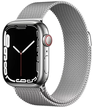 Ceas inteligent Apple Watch Series 7 GPS + LTE 41mm Silver Stainless Steel