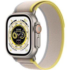 Ceas inteligent Apple Watch Ultra GPS + LTE 49mm MNHK3 Titanium Case Yellow/Beige Trail Loop - S/M
