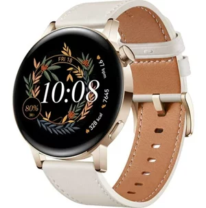 Умные часы Huawei Watch GT 3 42mm Elegant Light Gold, White Leather