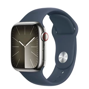Ceas inteligent Apple Watch Series 9 GPS+LTE 45mm MRMN3 St. Steel,Blue Sport Band S/M