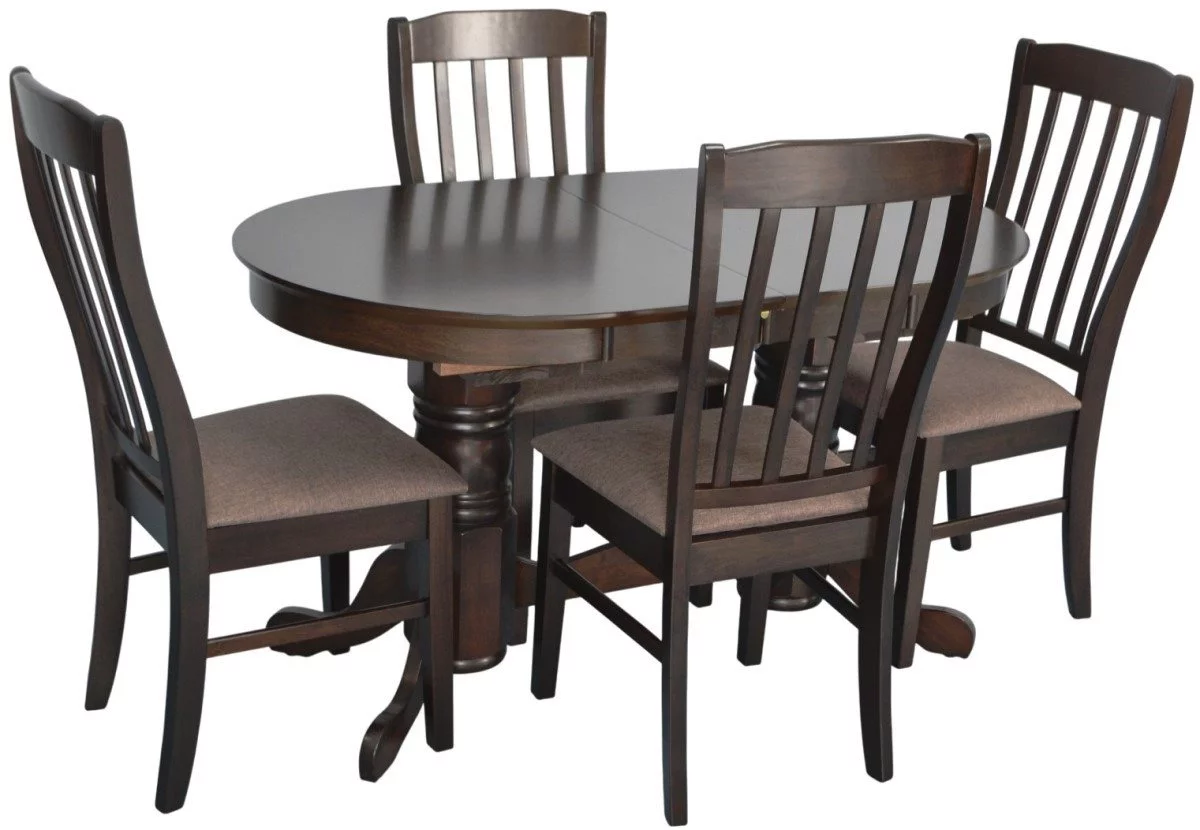 Set de bucătărie Evelin HV-31N Chocolate + 4 scaune Wenyi Chocolate/Ekea12 Dark Brown