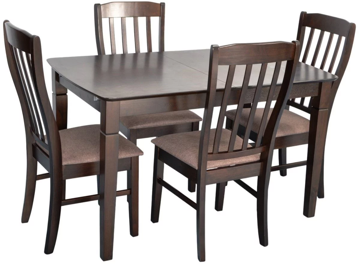 Set de bucătărie Evelin HV-27V Chocolate + 4 scaune Wenyi Chocolate/Ekea12 Dark Brown
