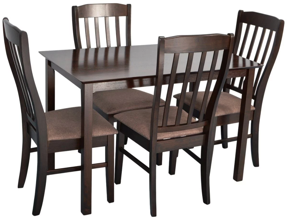 Set de bucătărie Evelin GLORIA Chocolate + 4 scaune Wenyi Chocolate/Ekea12 Dark Brown