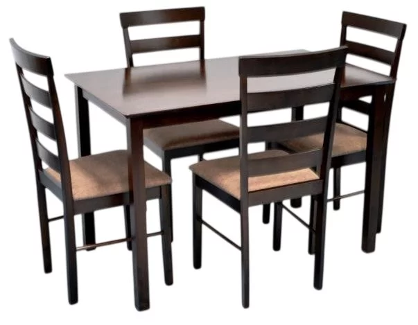 Set pentru bucătărie Evelin GLORIA Chocolate + 4 scaune GLORIA Chocolate/Ekea12 Dark Brown