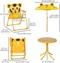 Set mobila de grădină Strend Pro Melisenda Tiger 1 + 2 Yellow