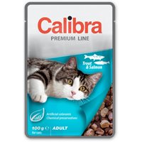Hrana umeda pentru pisici Calibra Cat pouch Premium Adult Trout&Salmon 100g * 24 buc