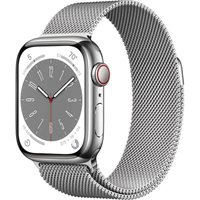 Ceas inteligent Apple Watch Series 8 45mm MNKJ3 GPS + LTE Silver S. Steel Case