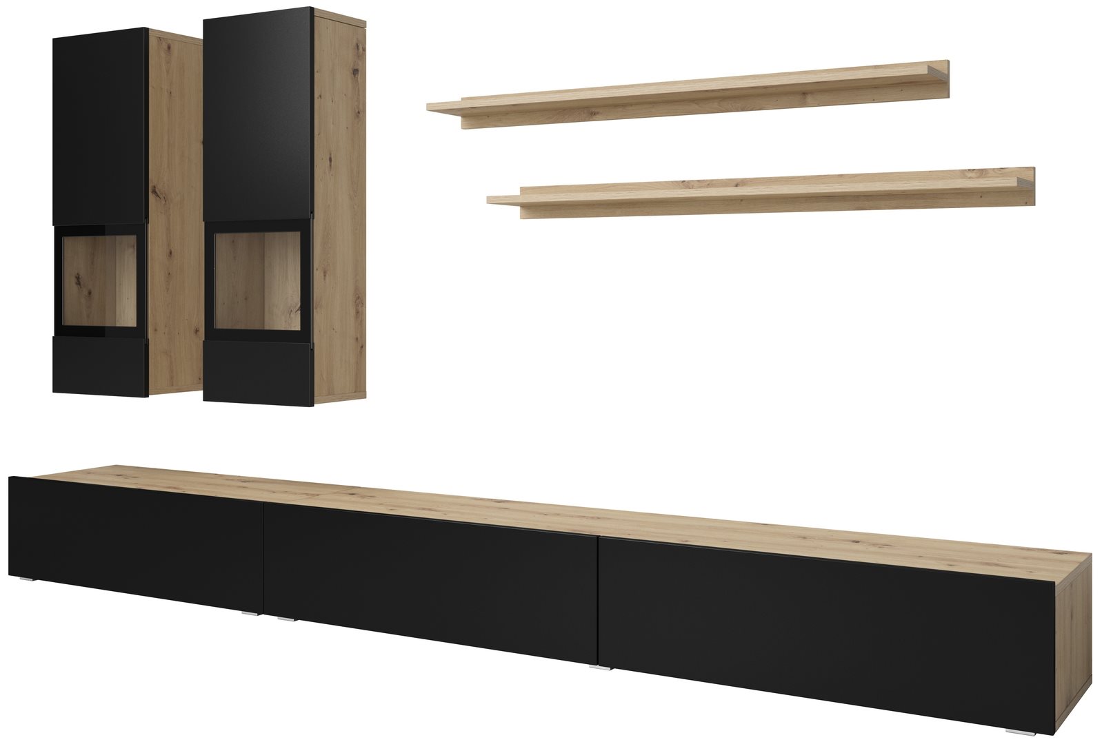 Стенка Helvetia Baros №10 2.7м Artisan Oak/Black Matt