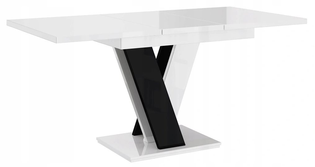 Раскладной стол Prospero Masiv White Gloss, Black Gloss
