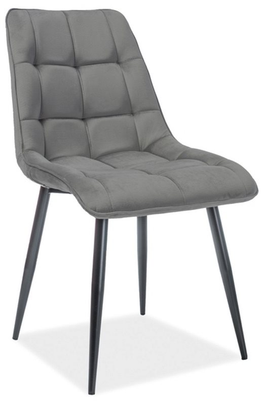 Стул для кухни Signal Chic Matt Velvet Black, Gray