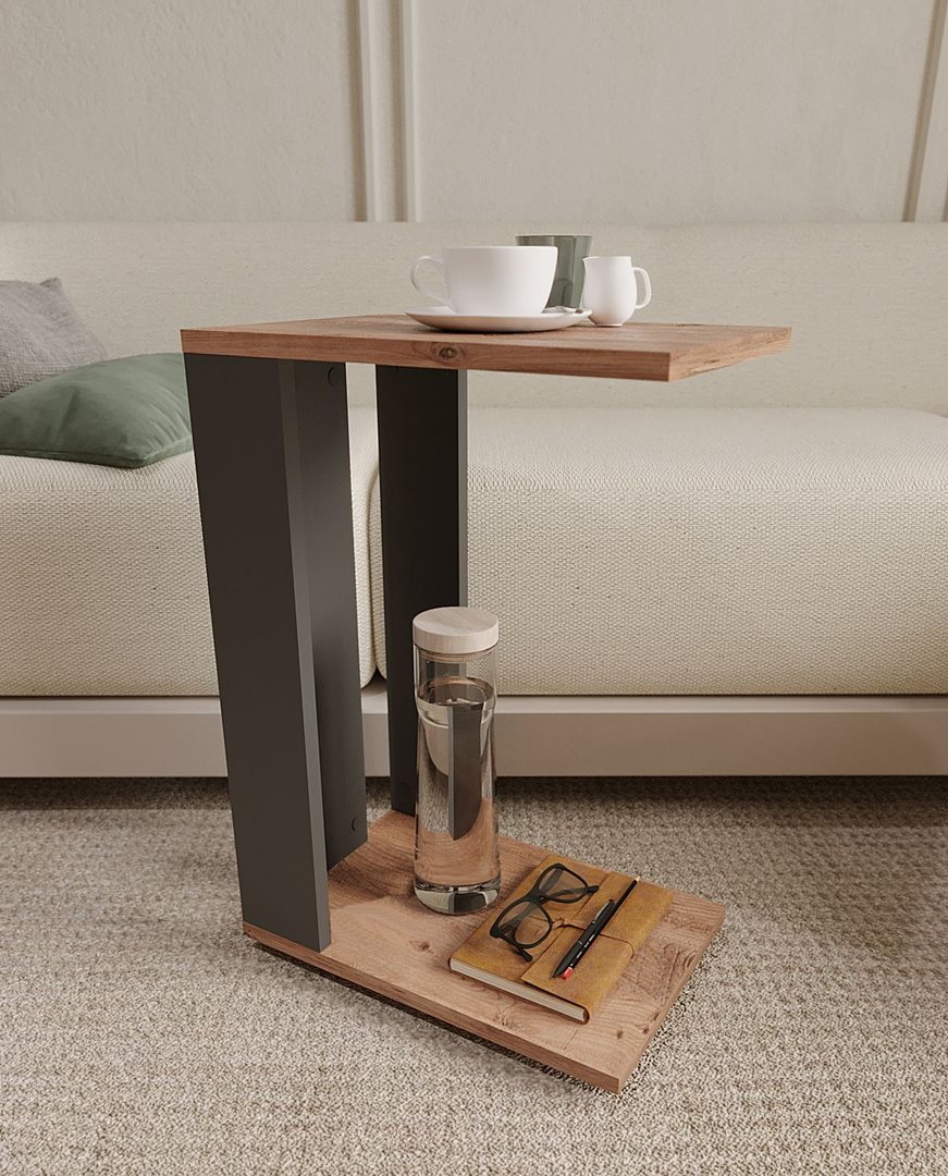Măsuţă cafea Fabulous Wheeled Pine/Anthracite