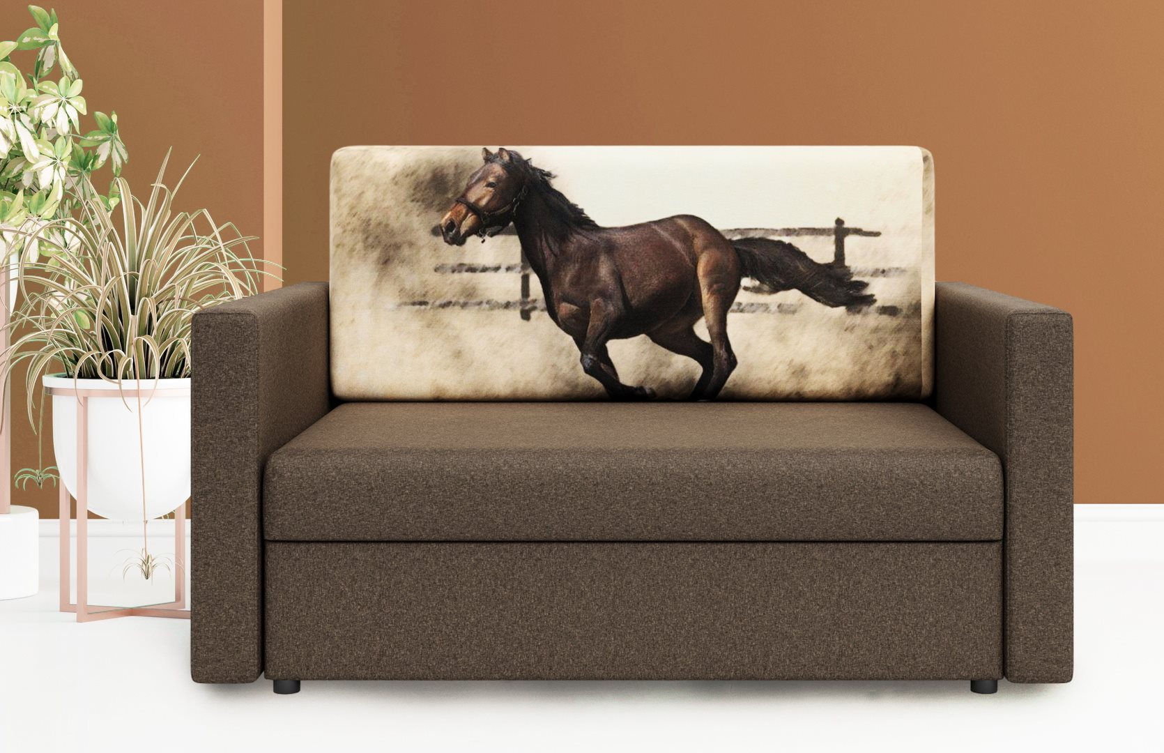 Canapea Space Meble Amerykanka Heven 120 Horse/Sawana 25 Brown